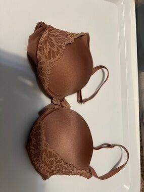 Everyday Lace-Trim Padded Bra - mauve